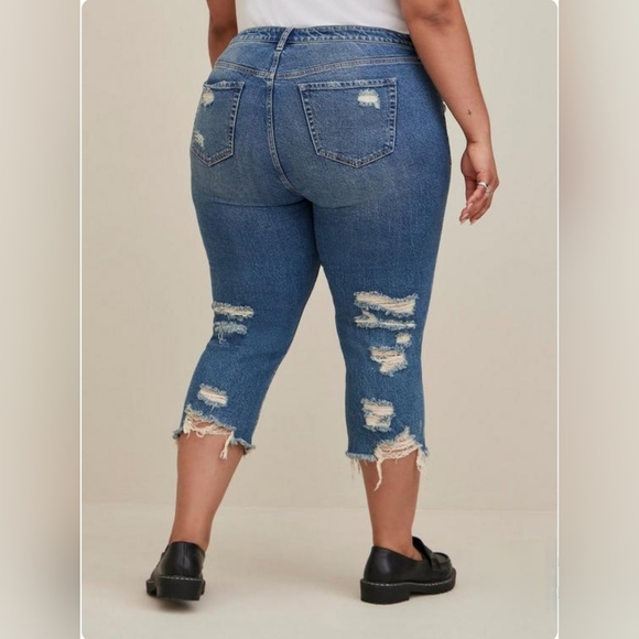 Crop Stovepipe Straight Classic Denim High-Rise Jean - Picture 2 of 6
